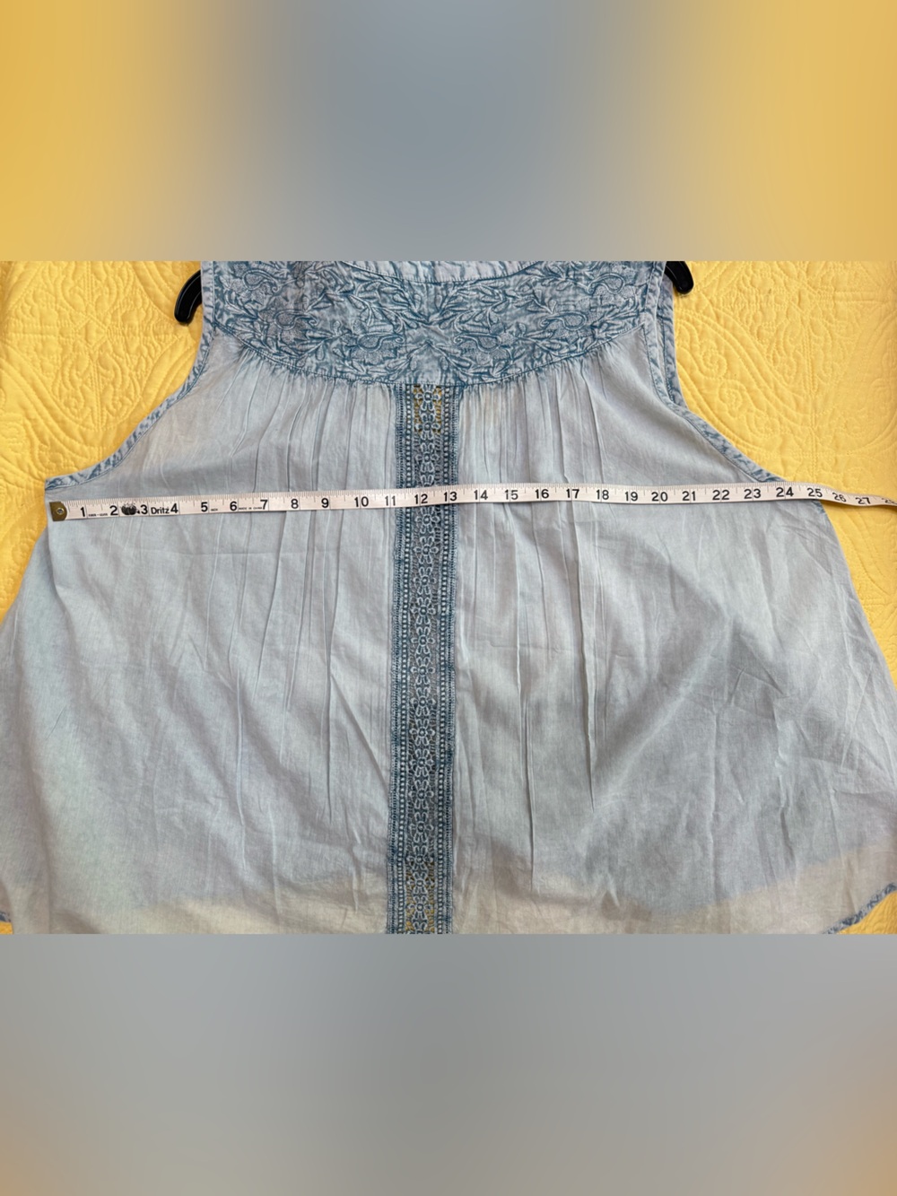 H116 New POL L ptp 25 Light Blue Layered Lace Sleeveless Top - Picture 8 of 11